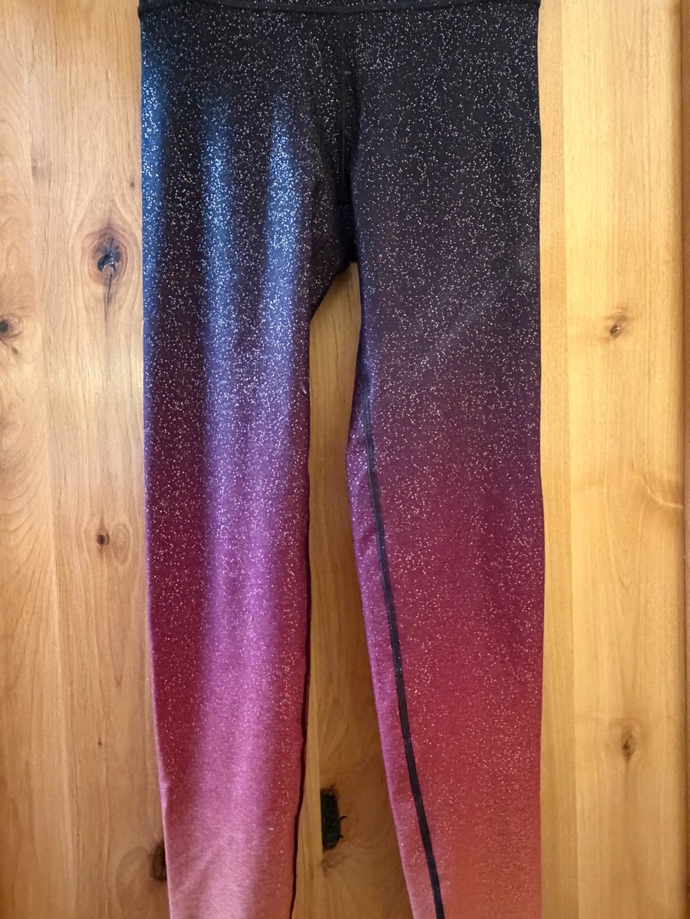Peloton Black to Pink Ombre Glitter Leggings